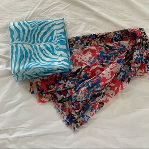 Bundle of two scarves, J. McLaughlin & J. Crew.